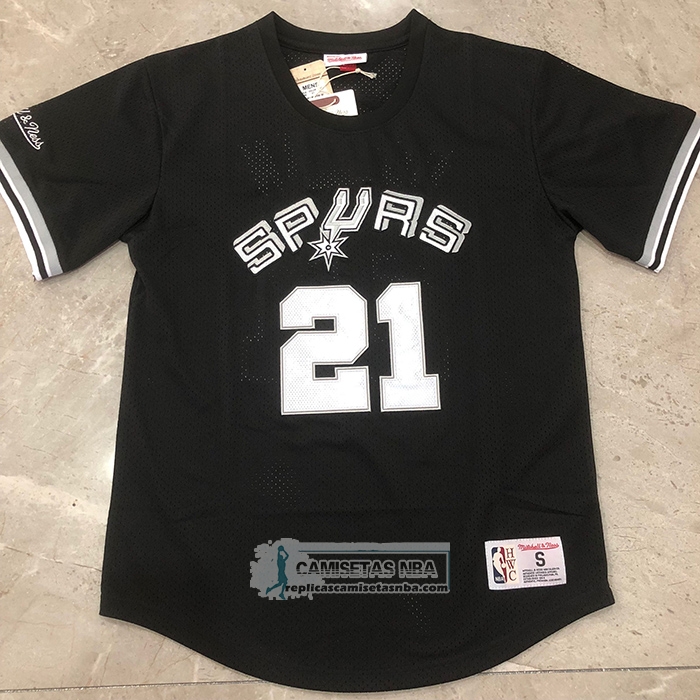 Camiseta Manga Corta San Antonio Spurs Tim Duncan NO 21 Negro